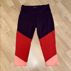 Balance Collection Purple and Orange Capris. Activewear Athletic